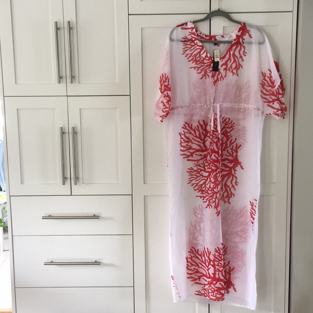 NWT Talbots Long Coral Print Caftan Size M
